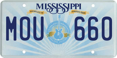 MS license plate MOU660
