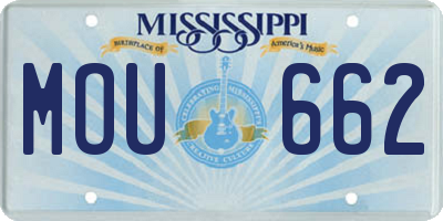 MS license plate MOU662