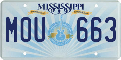 MS license plate MOU663