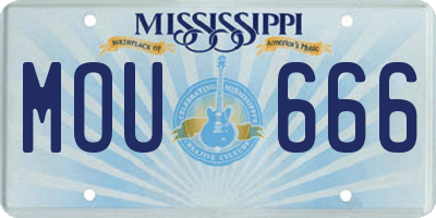 MS license plate MOU666