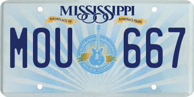 MS license plate MOU667