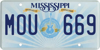 MS license plate MOU669