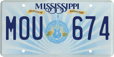 MS license plate MOU674