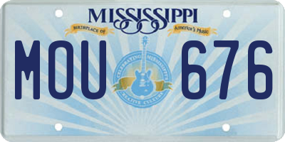 MS license plate MOU676