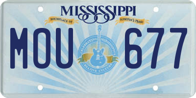 MS license plate MOU677