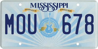 MS license plate MOU678