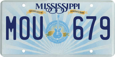 MS license plate MOU679