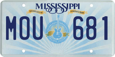 MS license plate MOU681