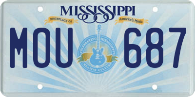 MS license plate MOU687