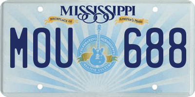 MS license plate MOU688