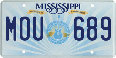 MS license plate MOU689