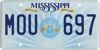 MS license plate MOU697
