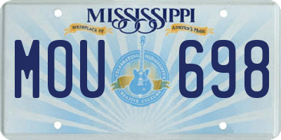 MS license plate MOU698
