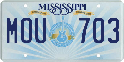 MS license plate MOU703