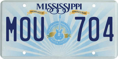 MS license plate MOU704