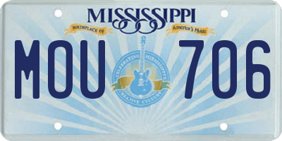 MS license plate MOU706