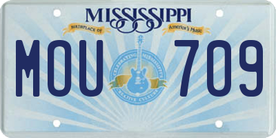 MS license plate MOU709