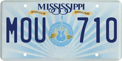 MS license plate MOU710