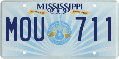MS license plate MOU711
