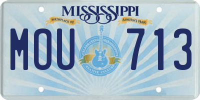 MS license plate MOU713