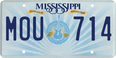 MS license plate MOU714