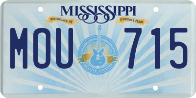 MS license plate MOU715