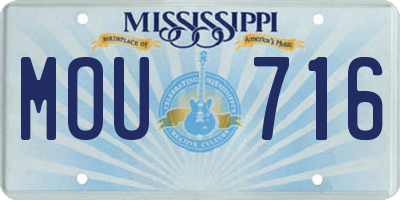 MS license plate MOU716