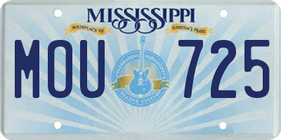 MS license plate MOU725