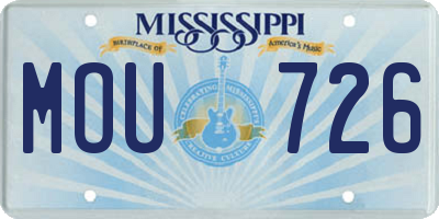 MS license plate MOU726