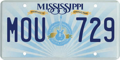 MS license plate MOU729