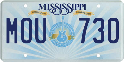 MS license plate MOU730