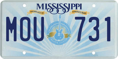 MS license plate MOU731