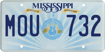 MS license plate MOU732