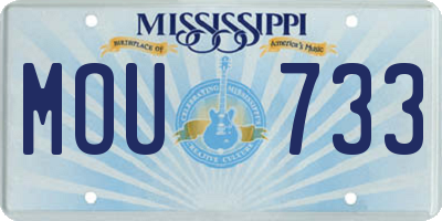 MS license plate MOU733