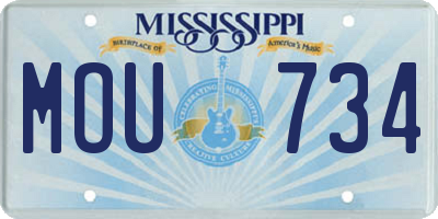 MS license plate MOU734