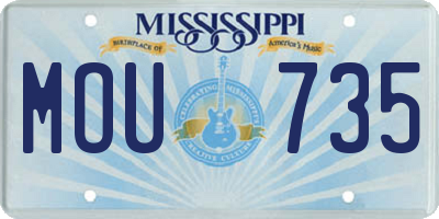 MS license plate MOU735