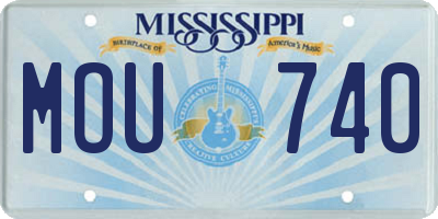 MS license plate MOU740