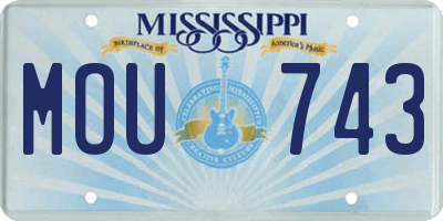 MS license plate MOU743