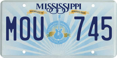 MS license plate MOU745