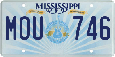 MS license plate MOU746