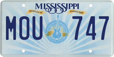 MS license plate MOU747