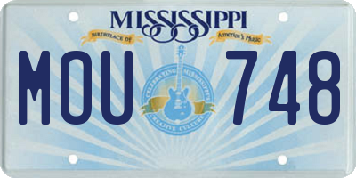 MS license plate MOU748