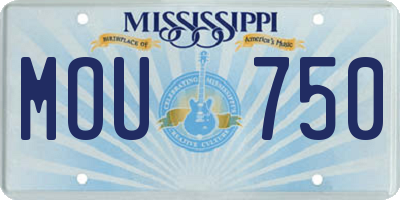 MS license plate MOU750