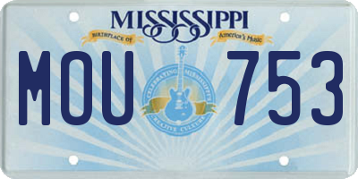 MS license plate MOU753