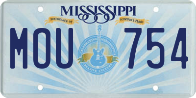 MS license plate MOU754