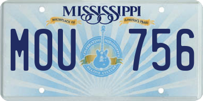 MS license plate MOU756