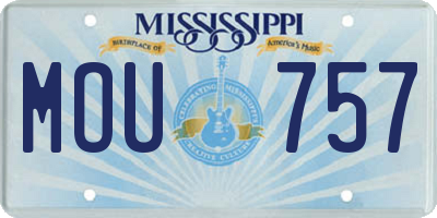 MS license plate MOU757