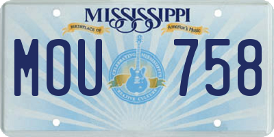 MS license plate MOU758