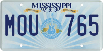 MS license plate MOU765