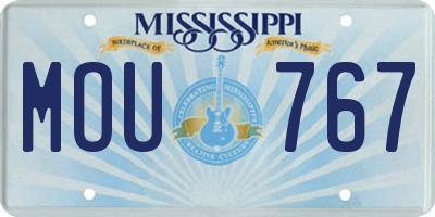 MS license plate MOU767